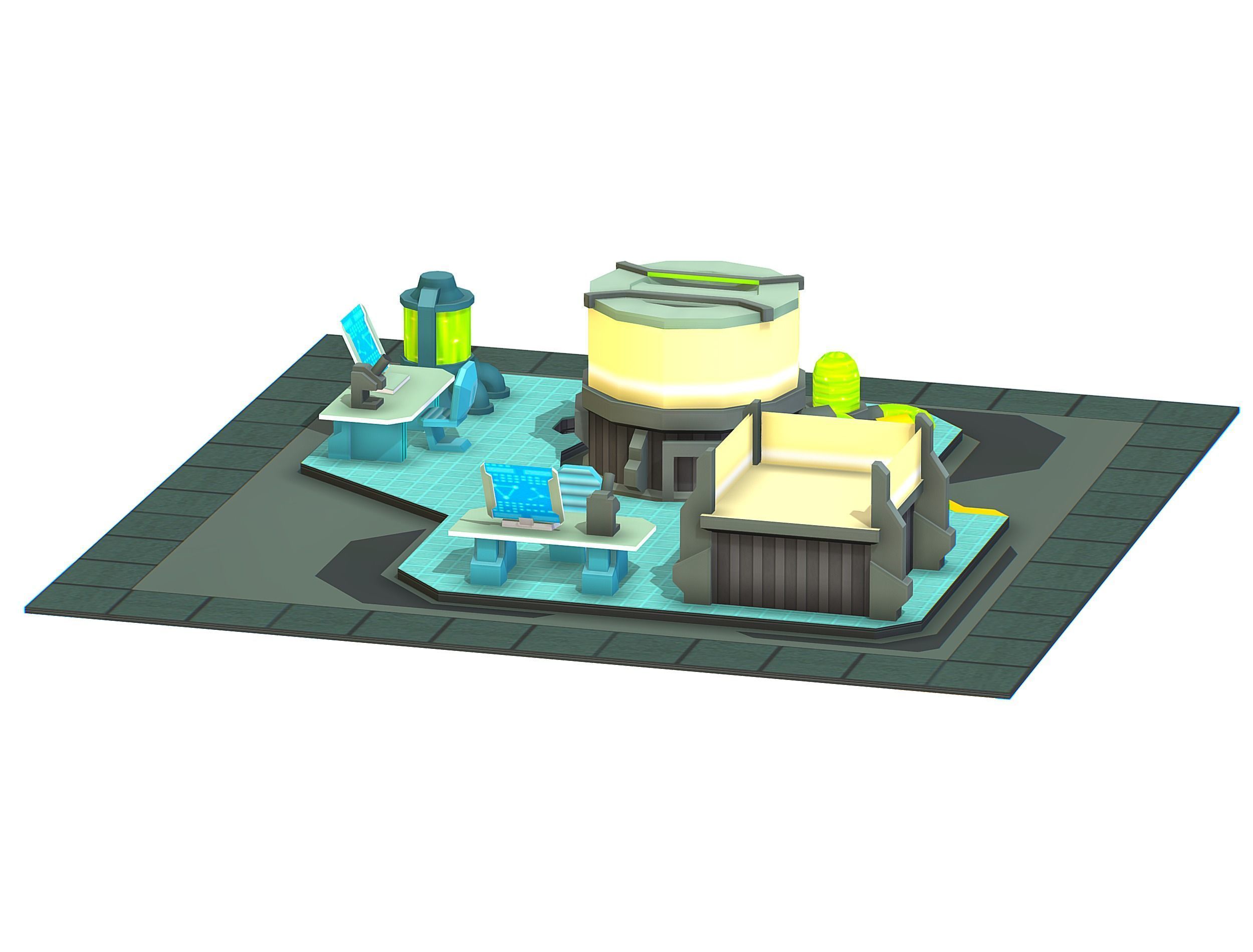 isometrical Underground Chemical Lab Room 1 Low-poly 3D model_5