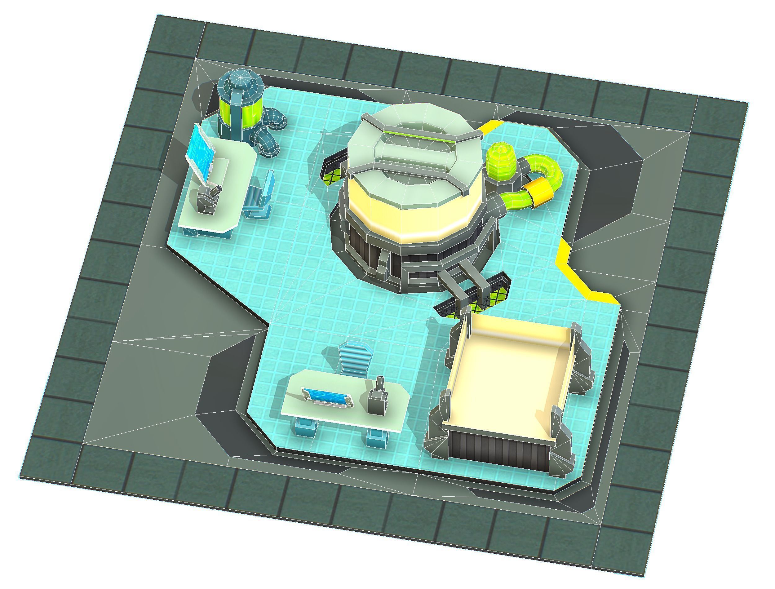 isometrical Underground Chemical Lab Room 1 Low-poly 3D model_21