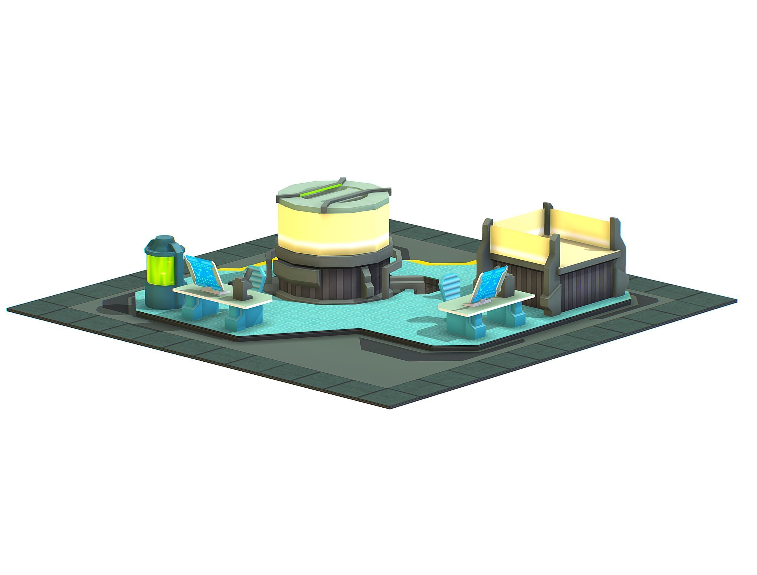isometrical Underground Chemical Lab Room 1 Low-poly 3D model_7