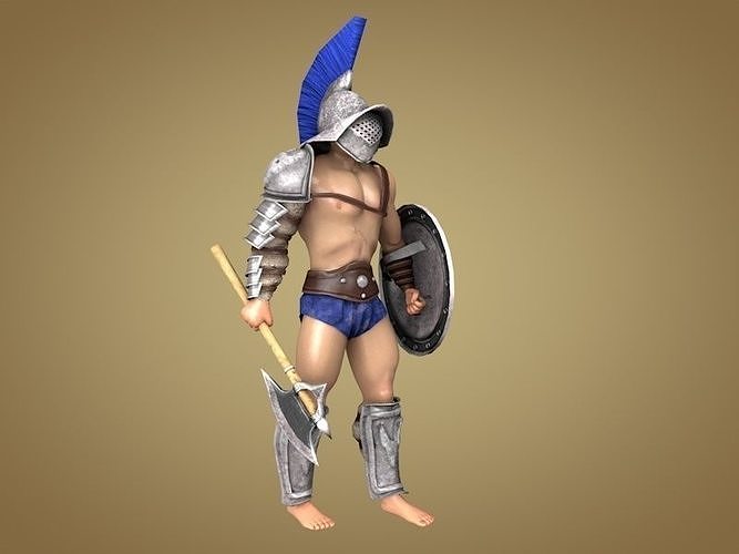 Gladiator Gaul Low-poly 3D model
