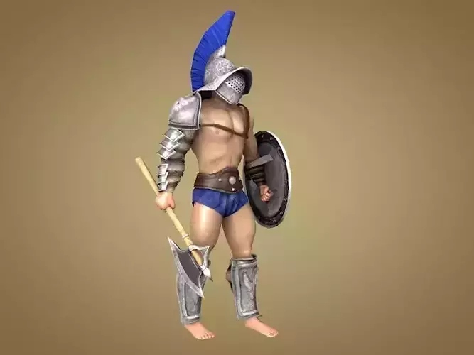 Gladiator Gaul Low-poly 3D model