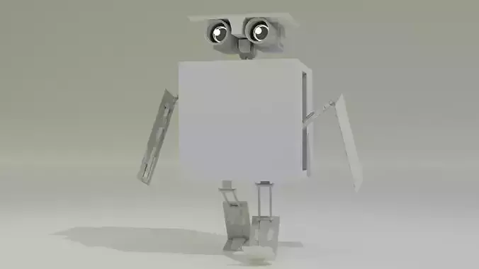 Cube Robot Low-poly 3D model