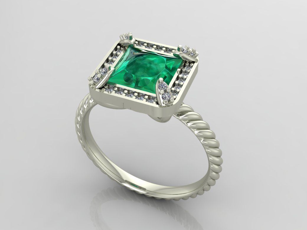 Ring 3D Print 3D print model 3D print model topaz and diamond 3D print model_3