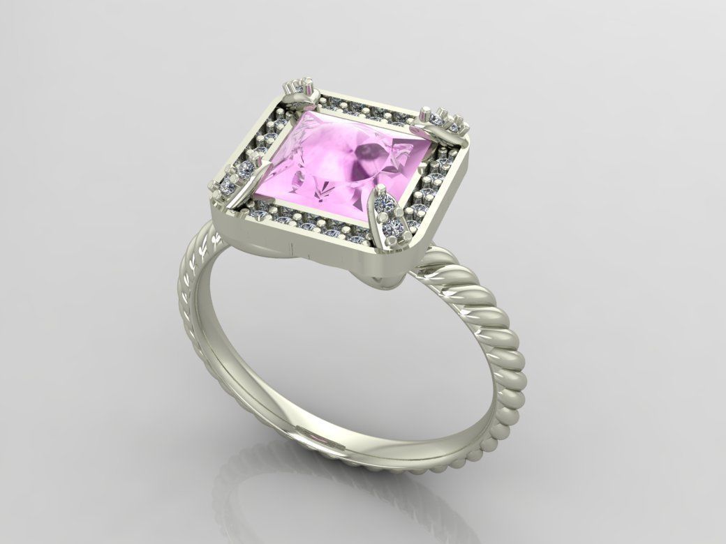 Ring 3D Print 3D print model 3D print model topaz and diamond 3D print model_2