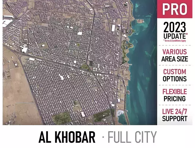 Khobar - 3D City Model Low-poly 3D model