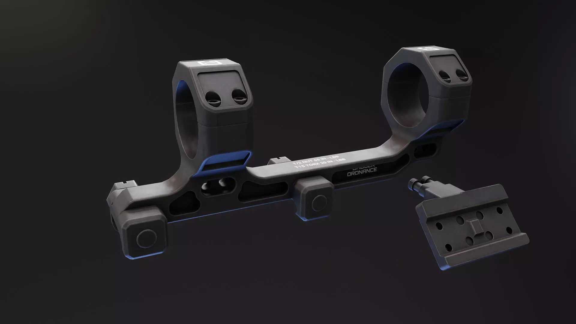 Badger C1 Optic Mount Low-poly 3D model