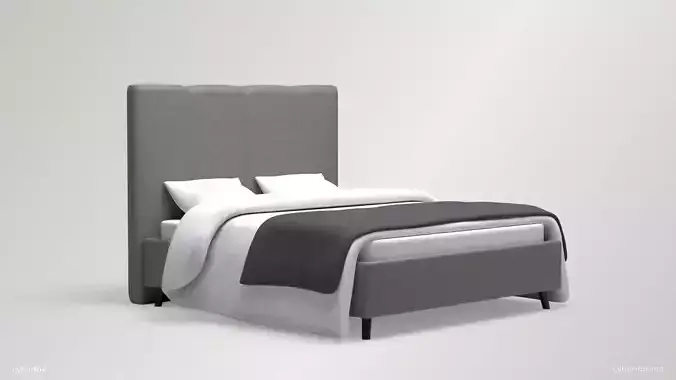 Upholstered Bed Free low-poly 3D model