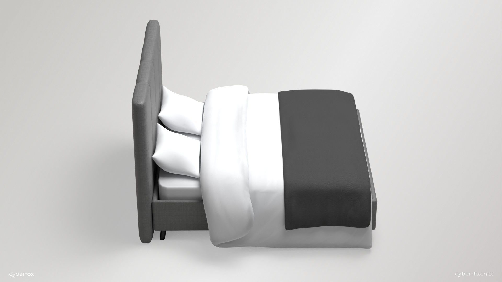 Upholstered Bed Free low-poly 3D model_5