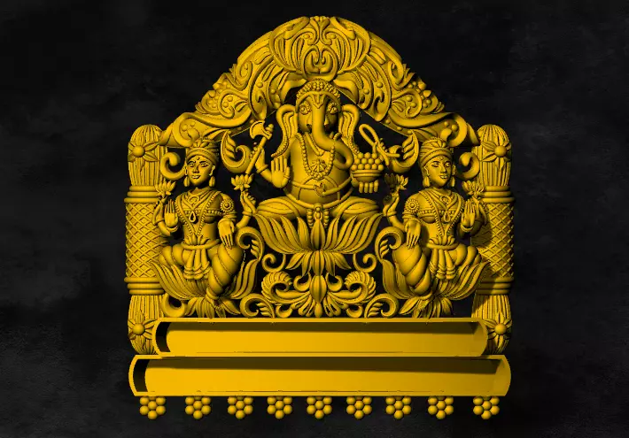 ganesh locket 3D print model_0