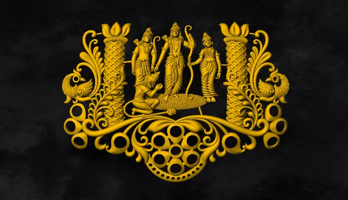 ram pariwar locket 3D print model_0