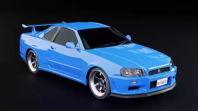 Nissan Skyline GT-R R34 Low-poly 3D model