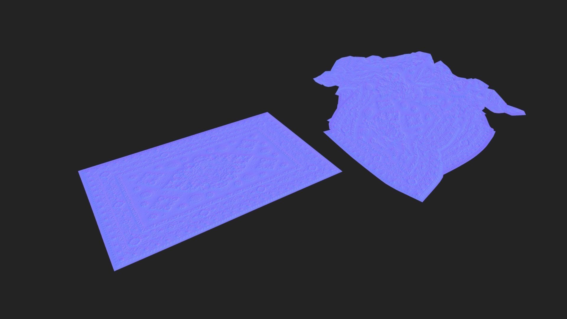 Pile of Carpets - Game ready Low-poly 3D model_6