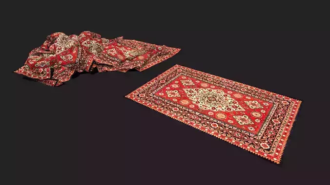 Pile of Carpets - Game ready Low-poly 3D model