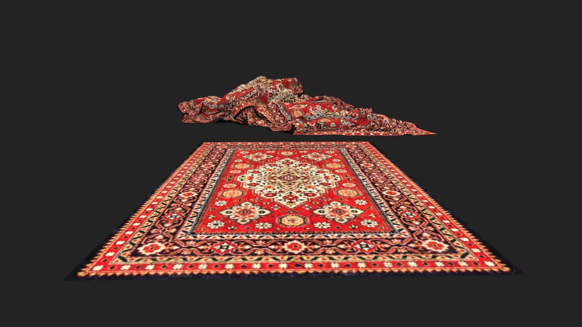 Pile of Carpets - Game ready Low-poly 3D model_4
