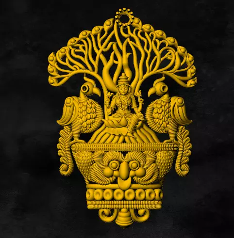 lakshmi locket 3D print model_0