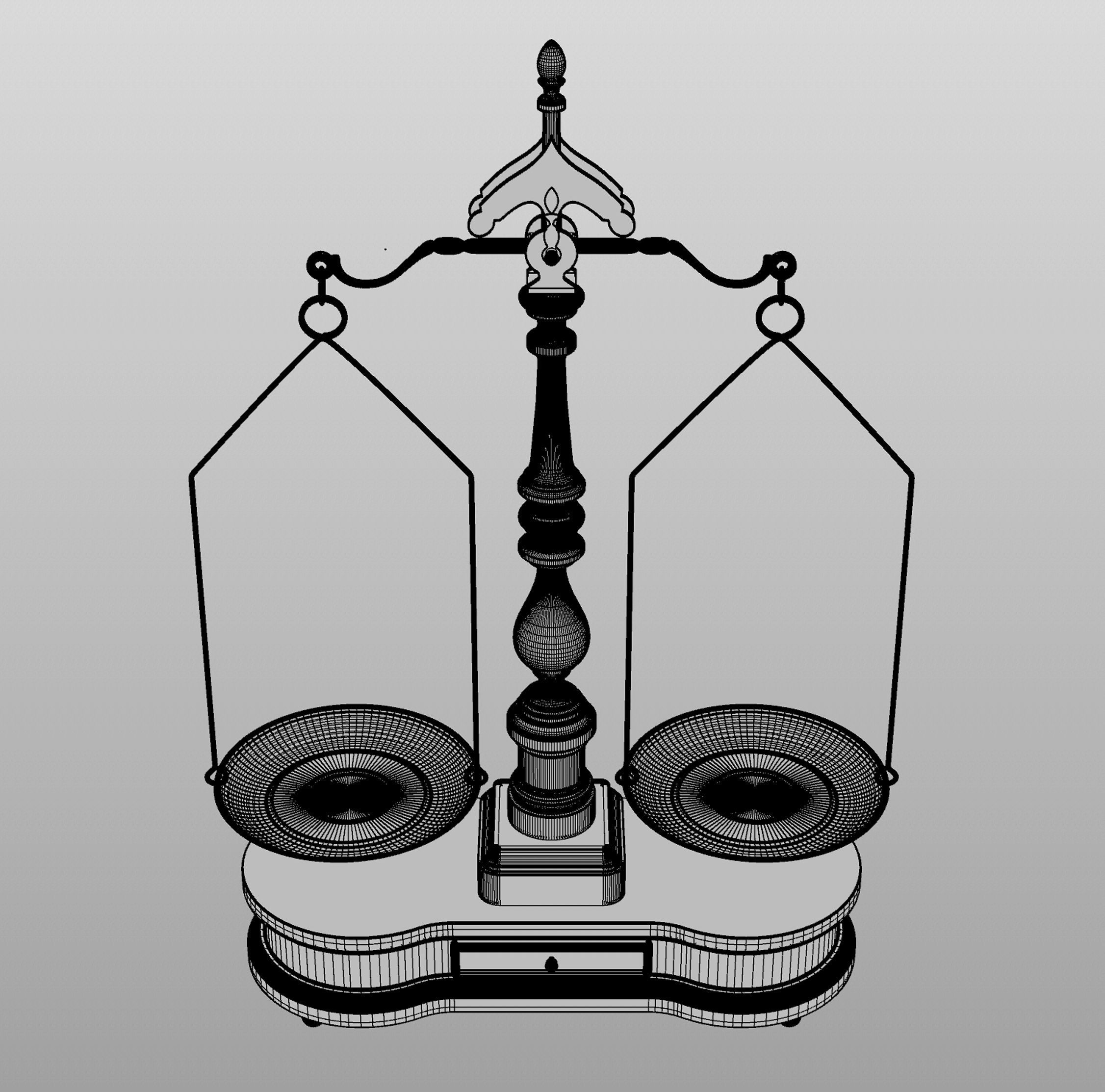 Ornate Justice Scale 3D model_5