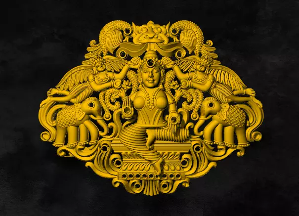 lakshmi locket 3D print model_0