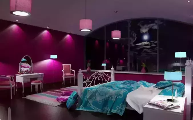 Fancy Pink Bed Room