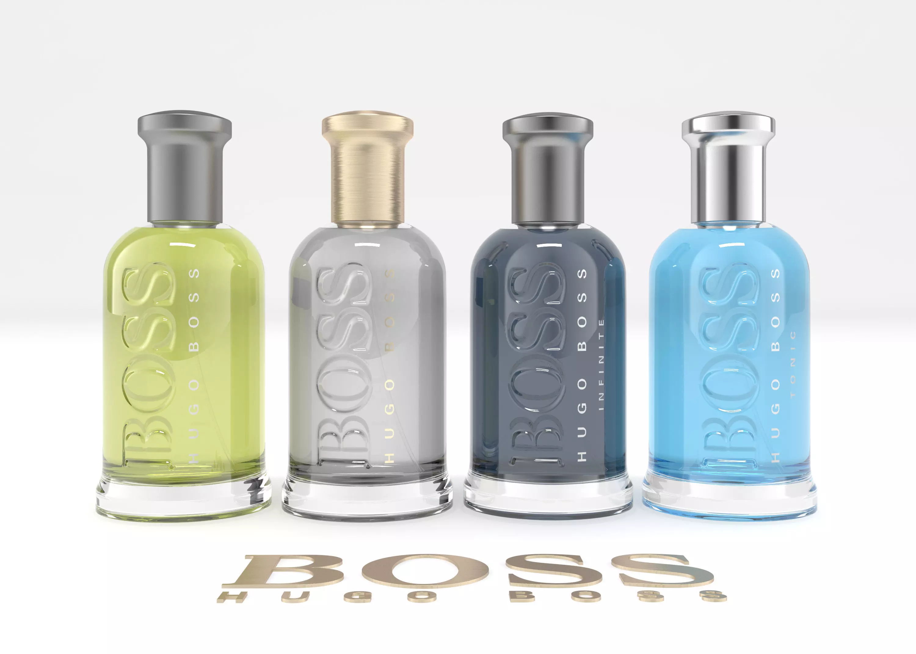 Hugo Boss Eau de parfum Low-poly 3D model