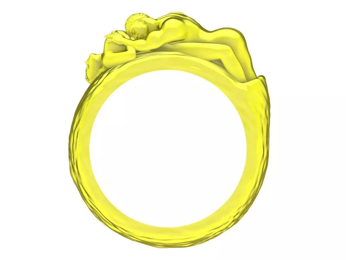 Artistic Sculptural Ring With Organic Relief Design 4323 3D print model