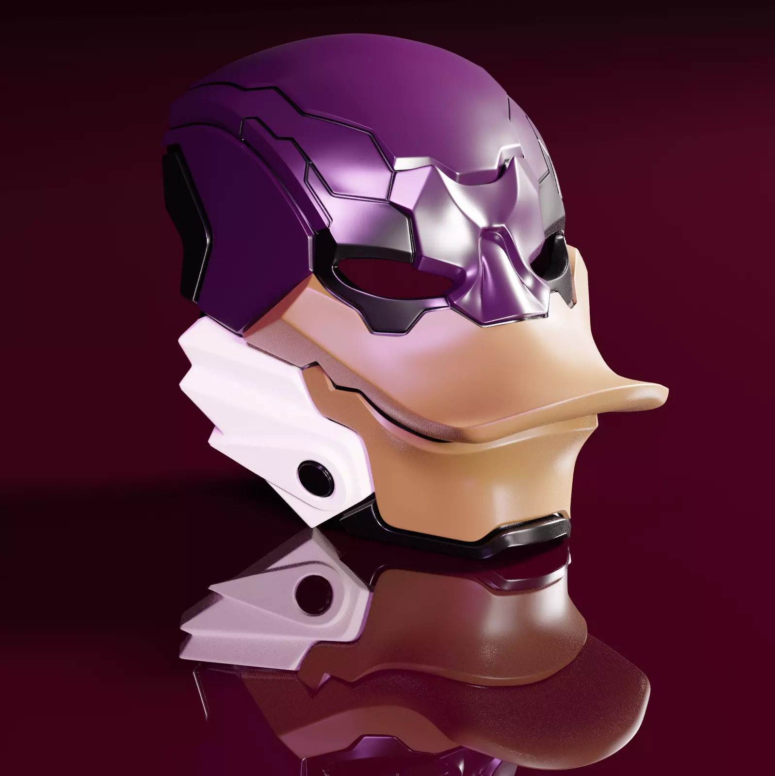 DarkWing Duck cyberpunk helmet 3D print model