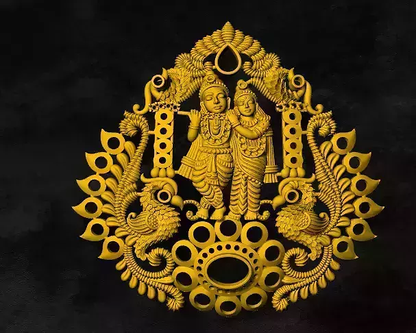 radha krishna locket
