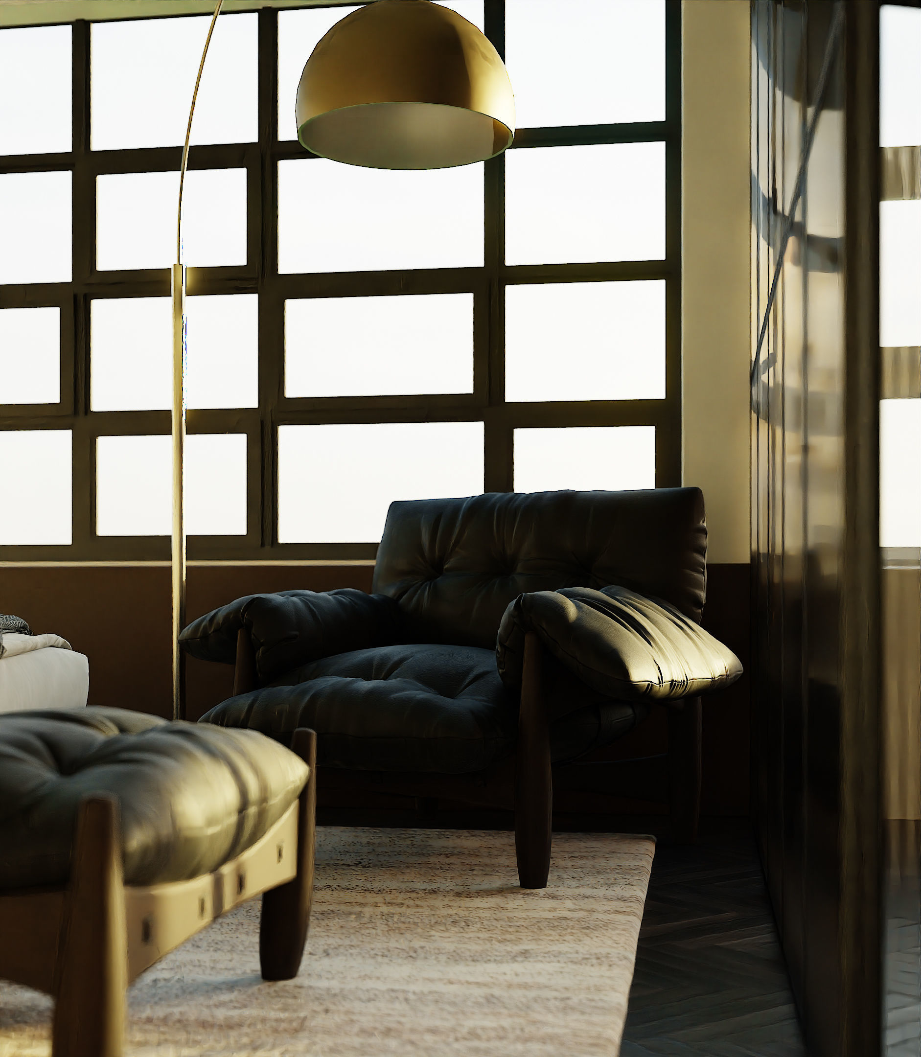 Living room with Bedroom scene in native blend file  3D model_6