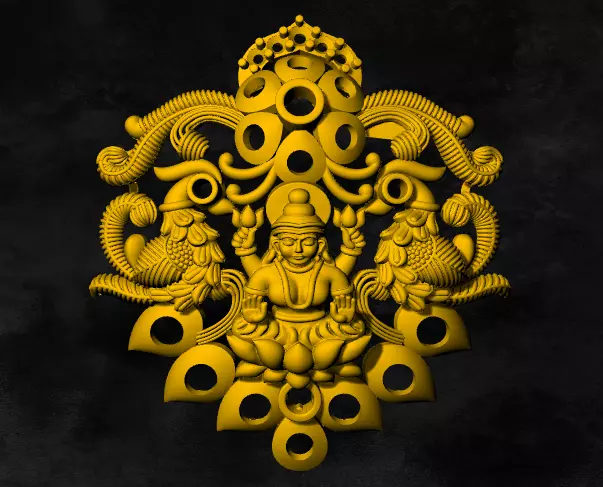 lakshmi locket 3D print model_0