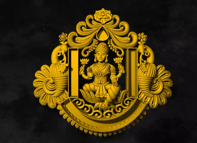 lakshmi locket 3D print model_0