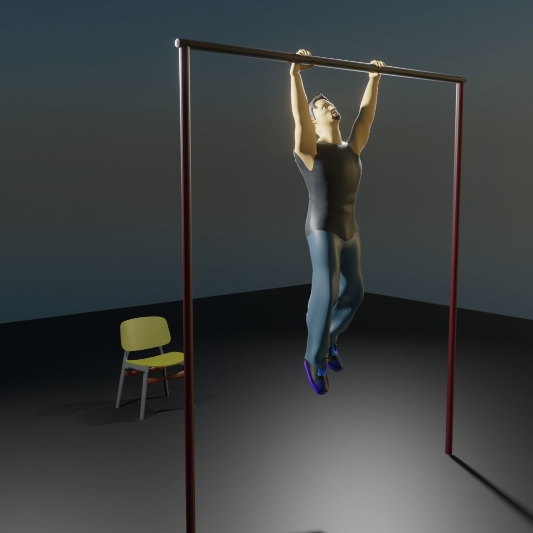 Man rigged animated and textured Low-poly 3D model_1