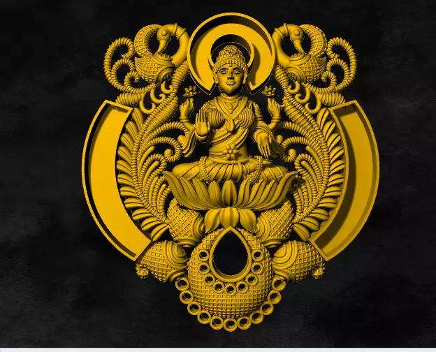 lakshmi locket 3D print model_0
