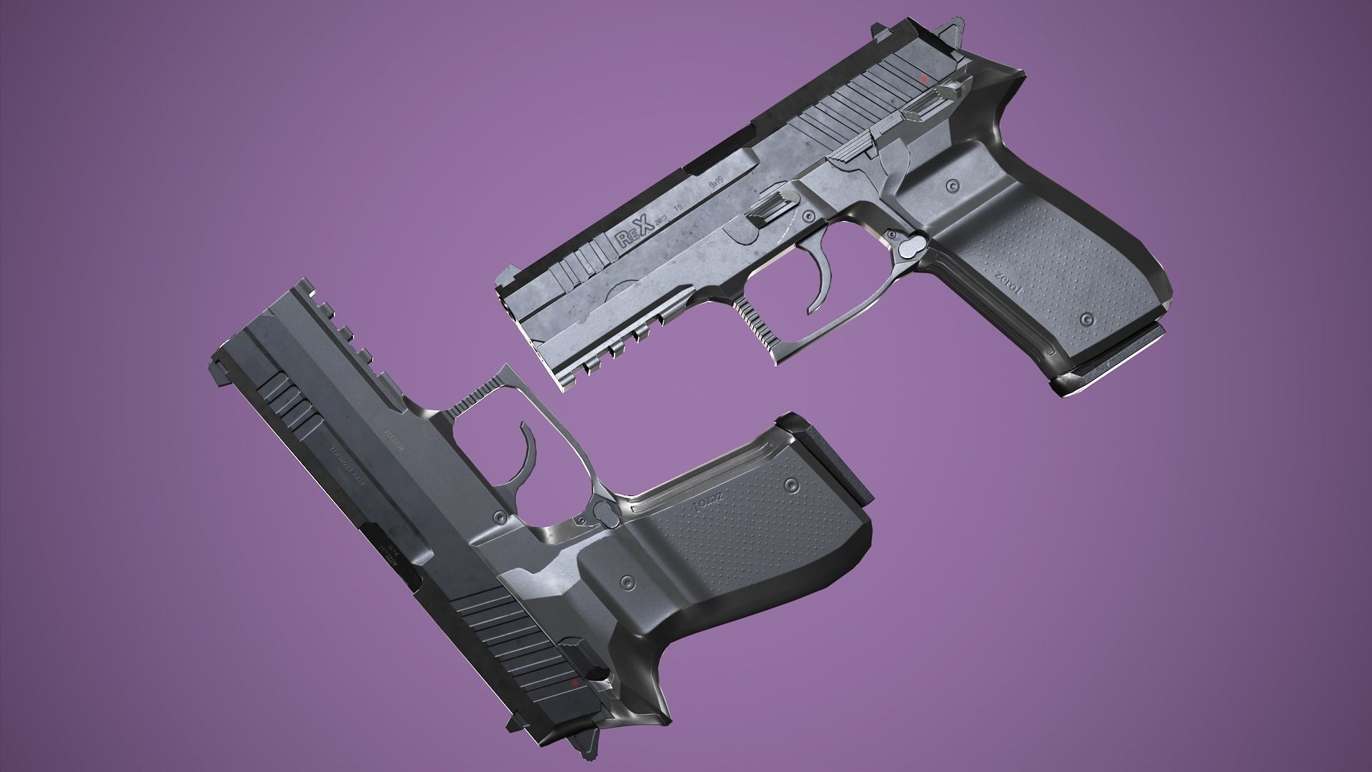 Arex Zero 1 Pistol Low-poly 3D model_1
