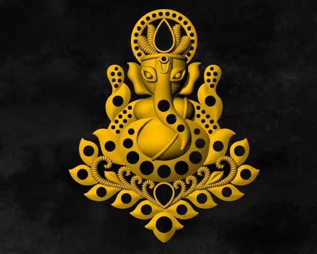 ganesh locket 3D print model_0