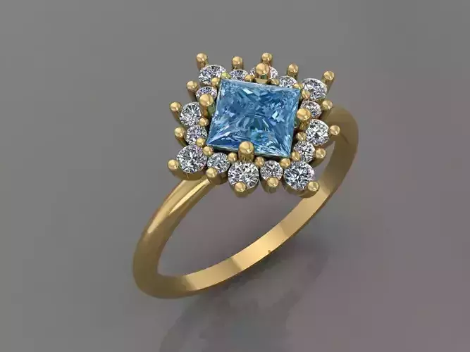 Ring 3D Print 3D print model 3D print model emerald and diamond