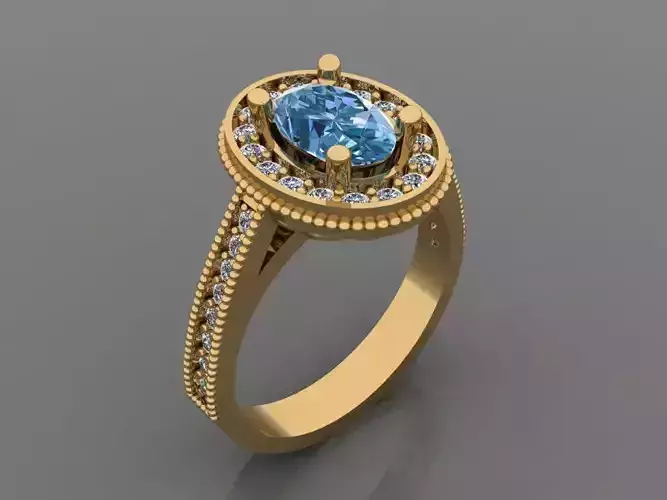 Ring 3D Print 3D print model 3D print model topaz halo engagement