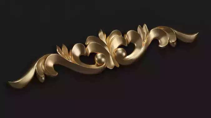 decorative 3D model golden ornament