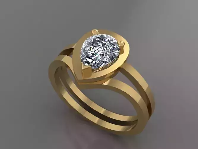 Ring 3D Print 3D print model 3D print model engagement with topaz stone