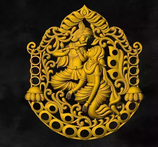 radha krishna locket