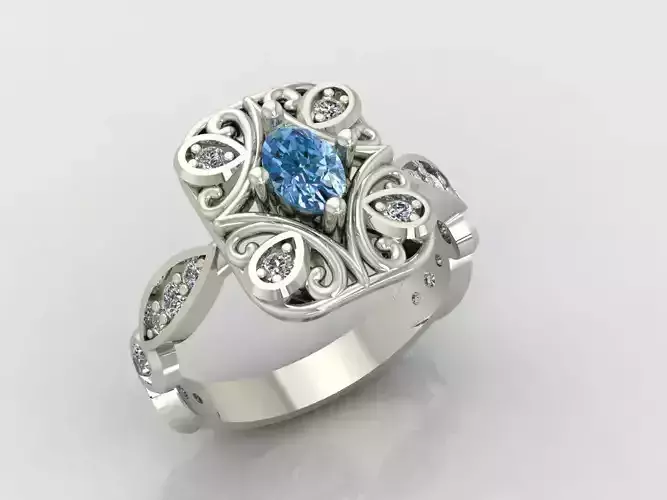 Ring 3D Print 3D print model 3D print model emerald