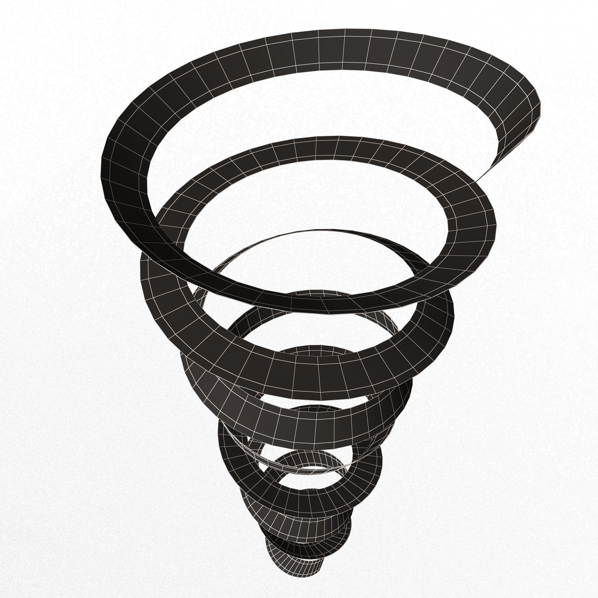 Curly Ribbon Low-poly 3D model_14