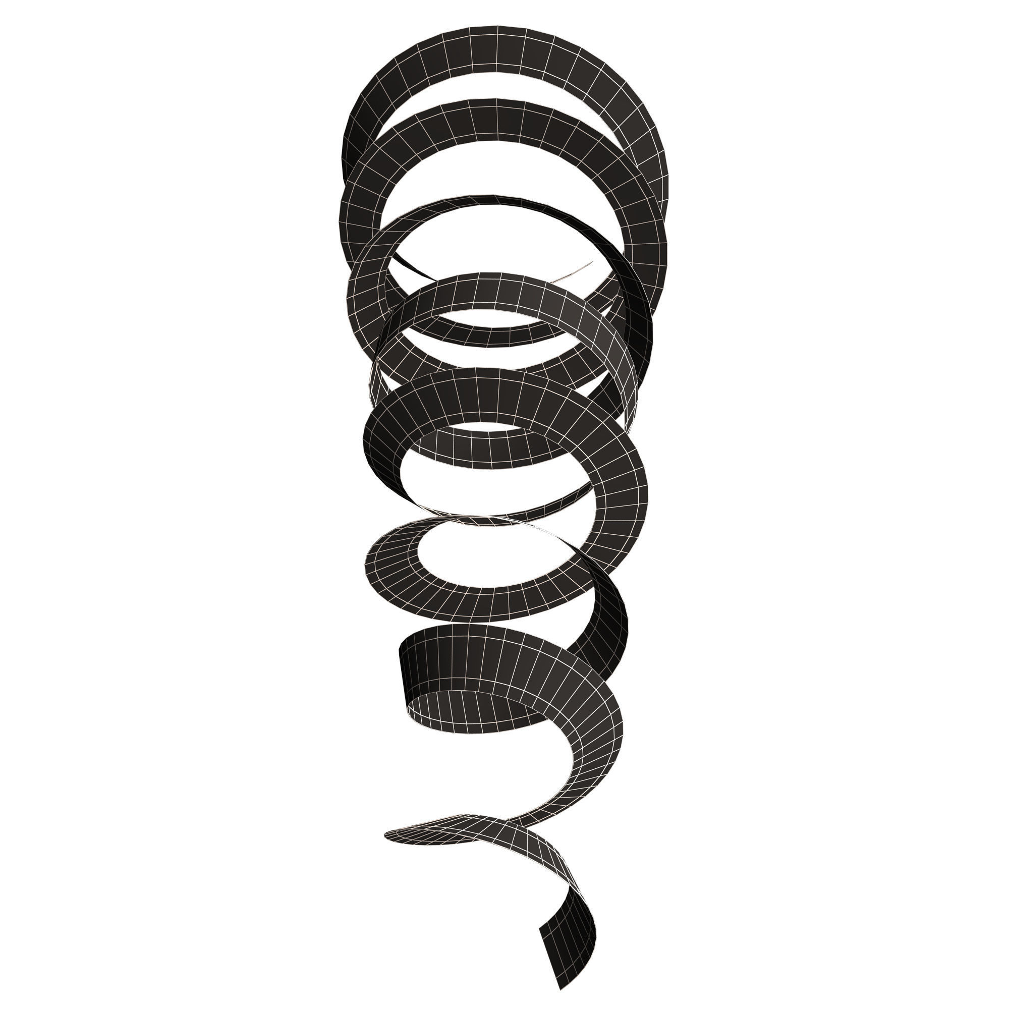 Curly Ribbon Low-poly 3D model_15