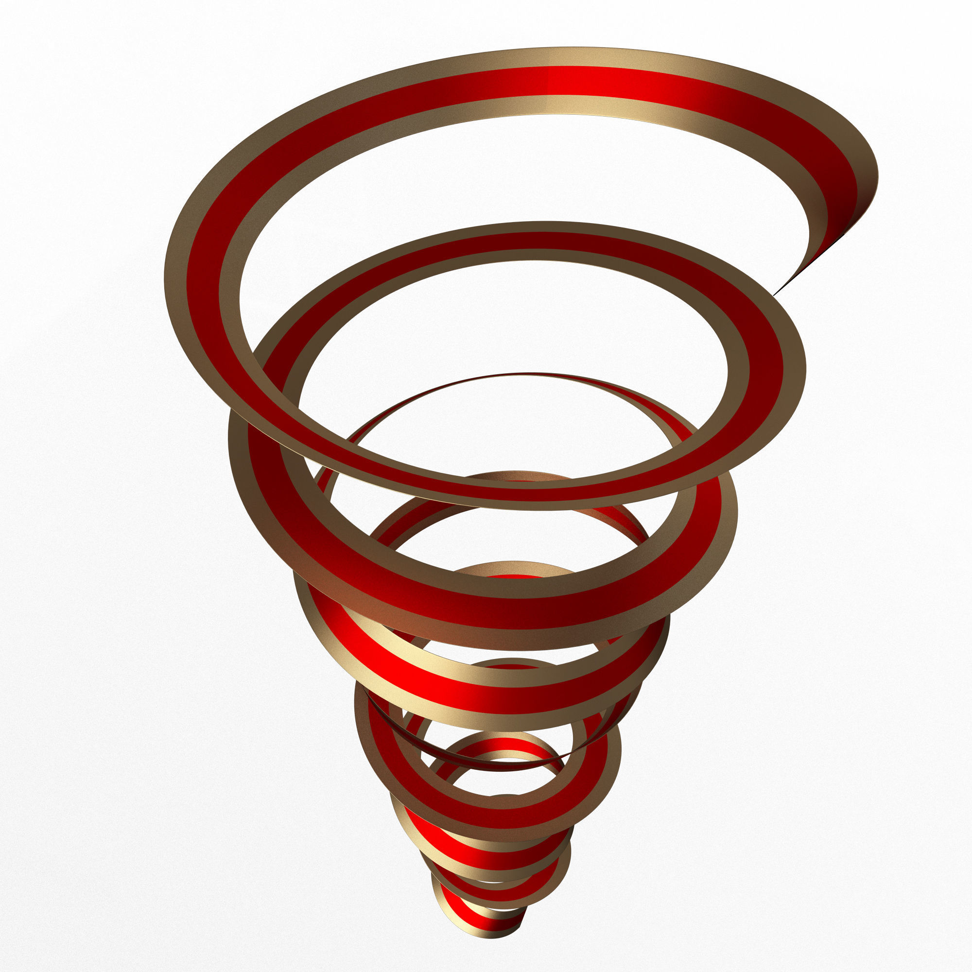 Curly Ribbon Low-poly 3D model_2