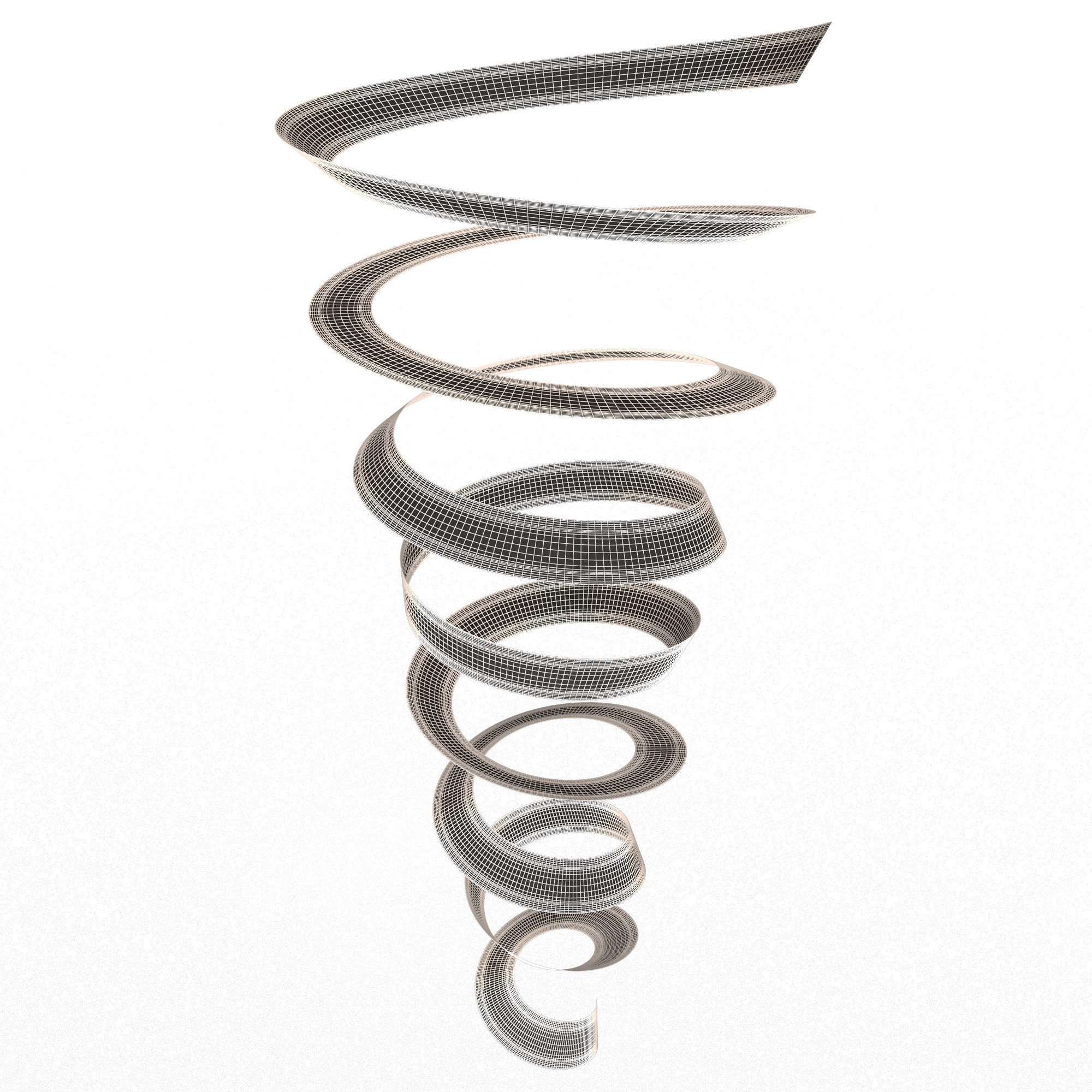 Curly Ribbon Low-poly 3D model_6