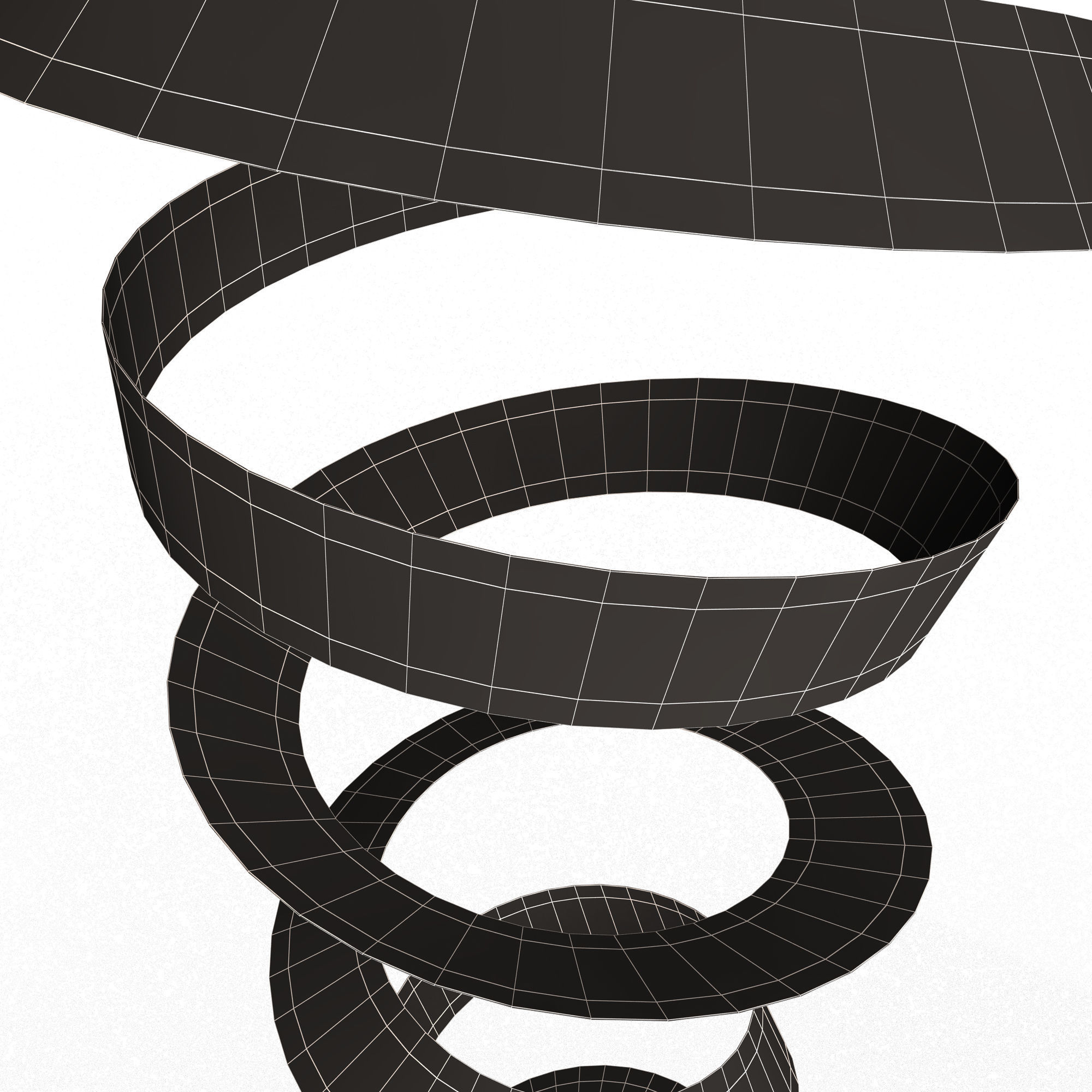 Curly Ribbon Low-poly 3D model_13