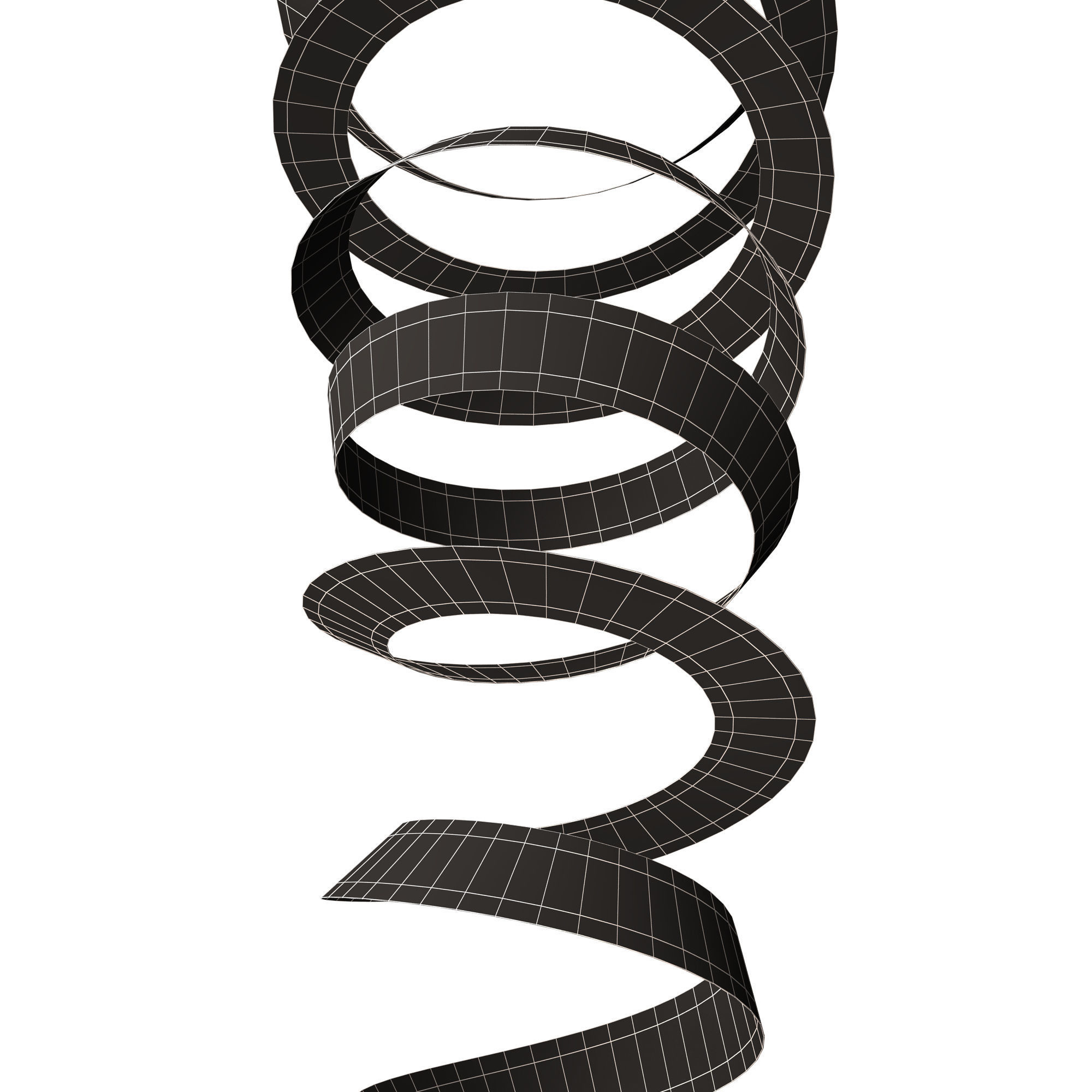 Curly Ribbon Low-poly 3D model_16