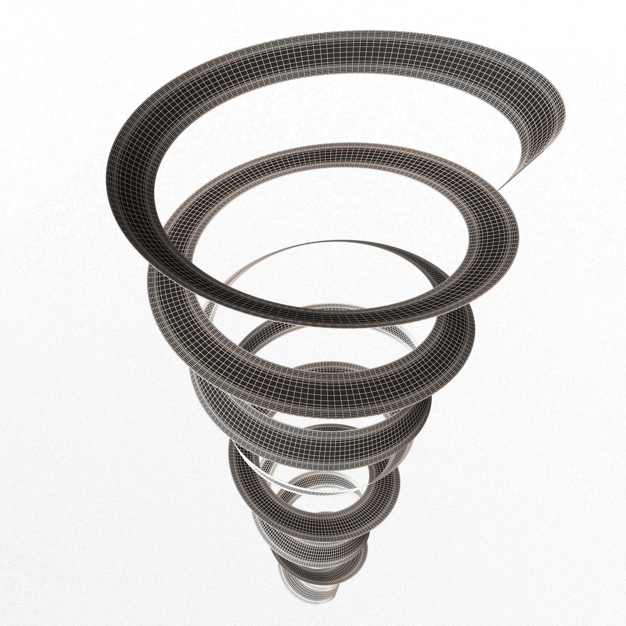 Curly Ribbon Low-poly 3D model_8