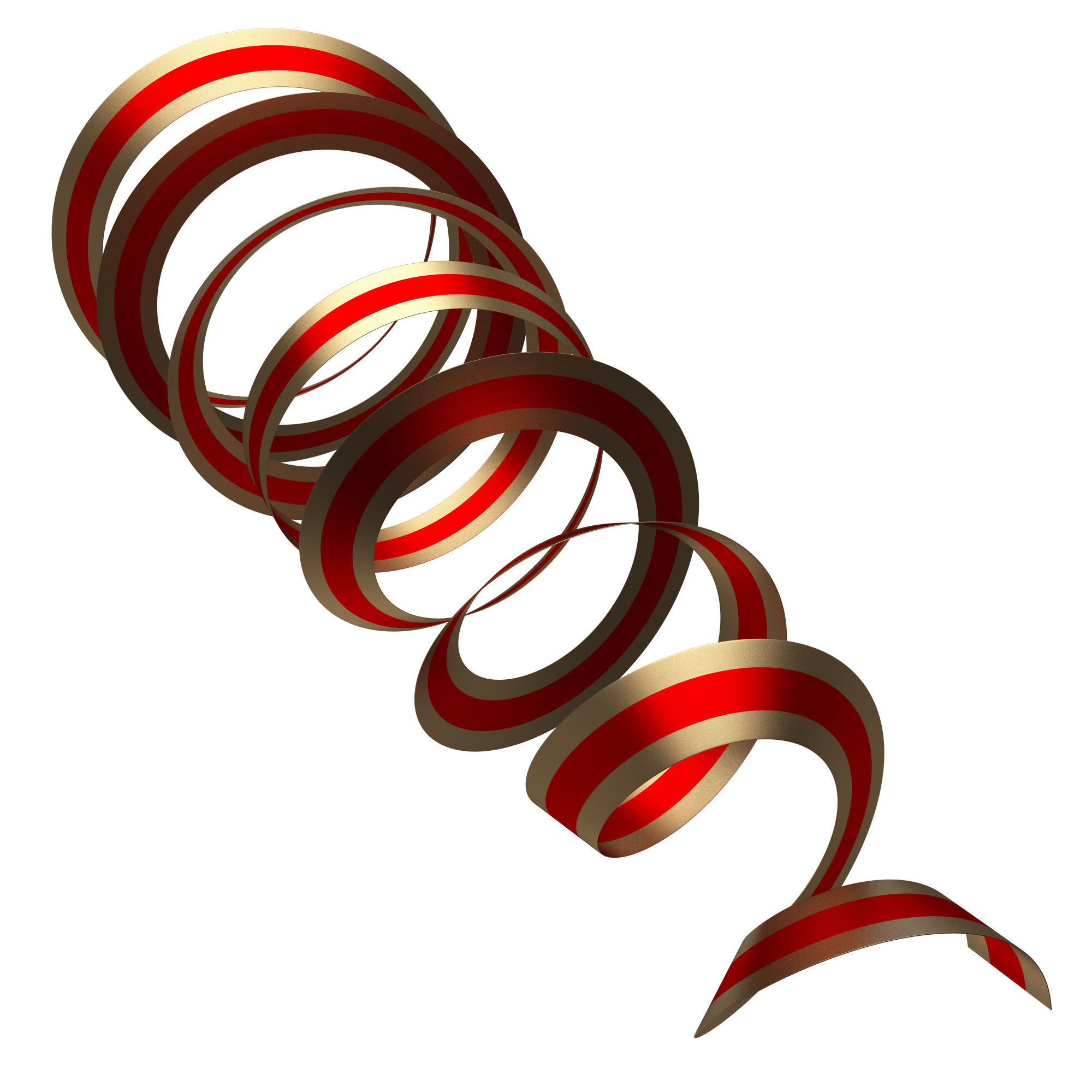 Curly Ribbon Low-poly 3D model_5