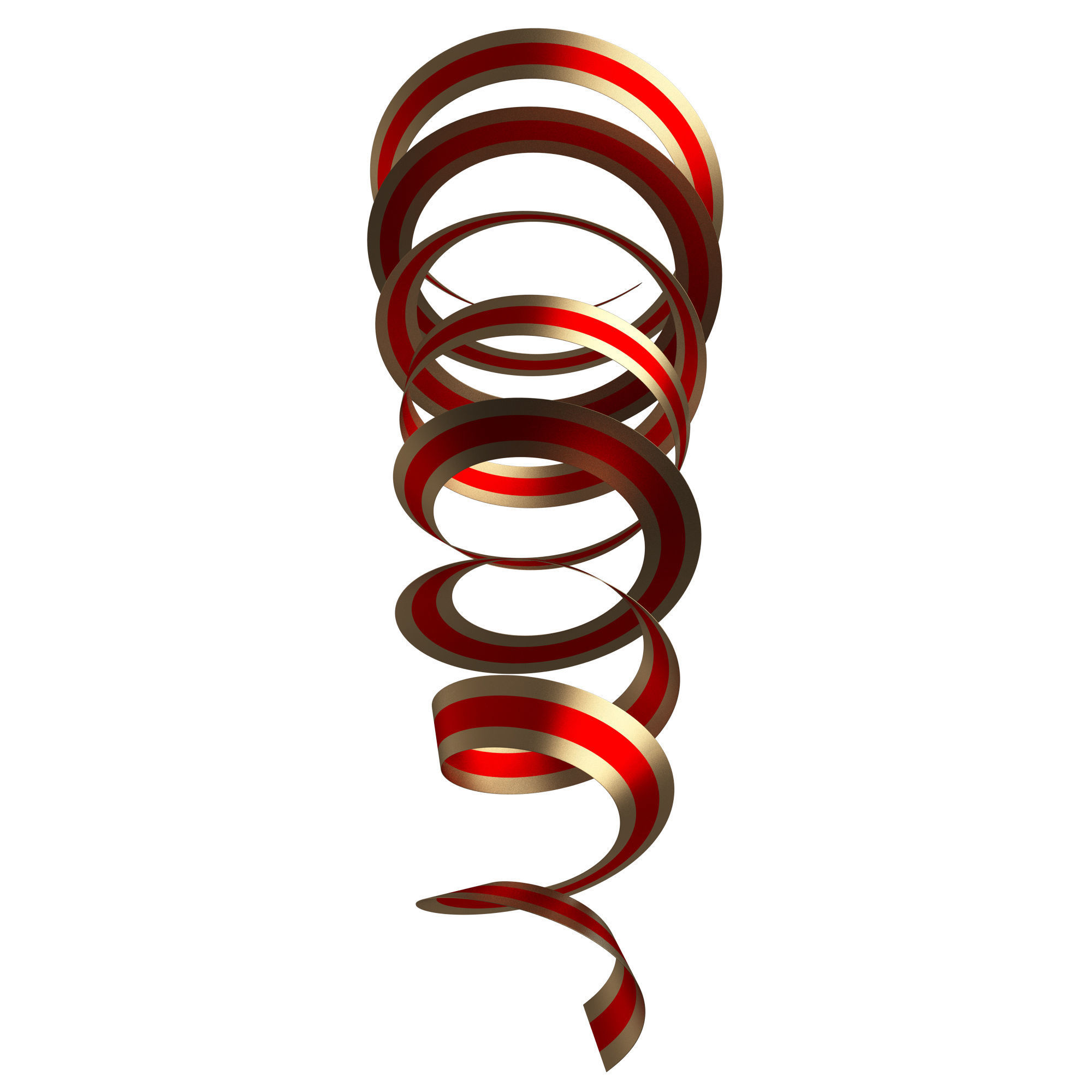 Curly Ribbon Low-poly 3D model_3