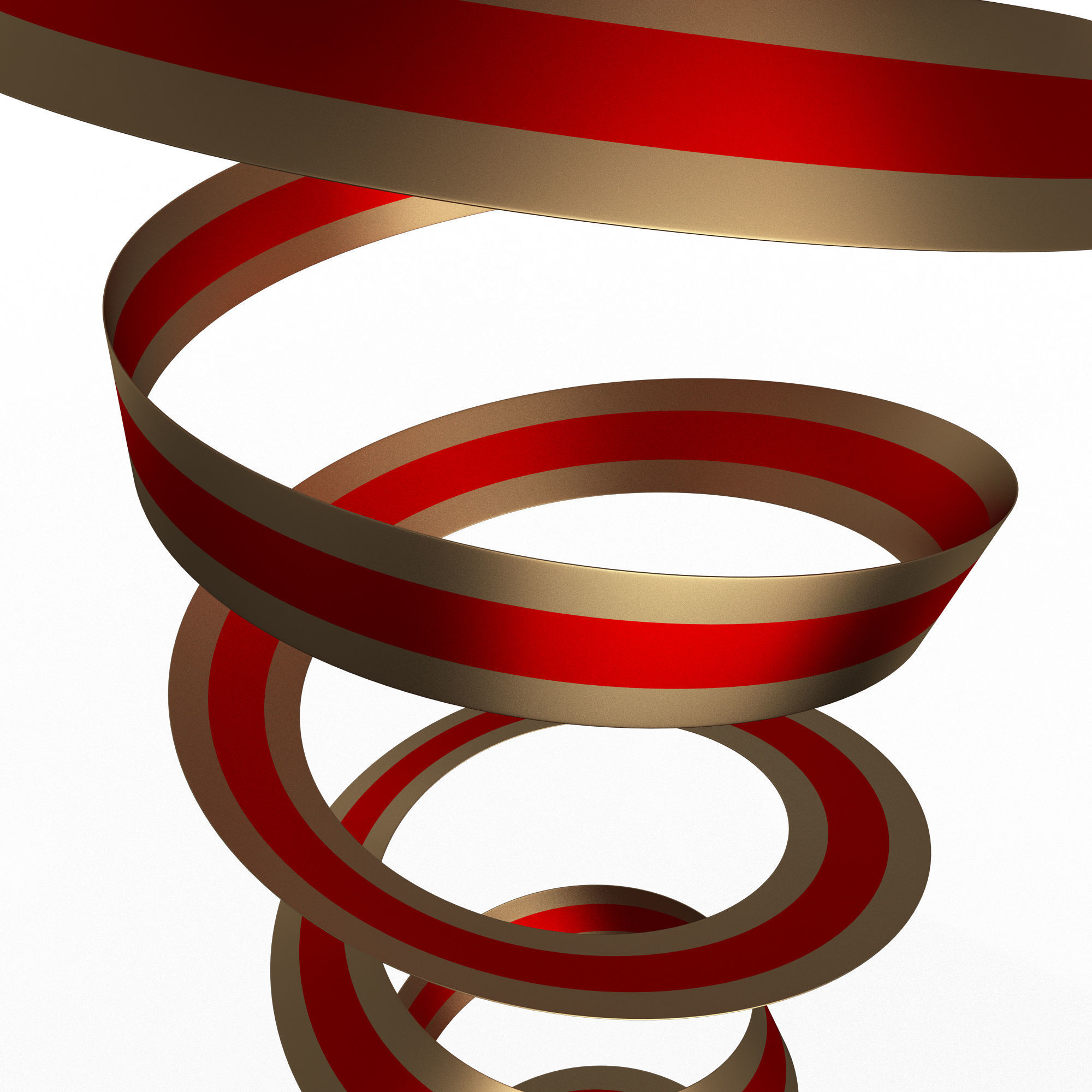 Curly Ribbon Low-poly 3D model_1