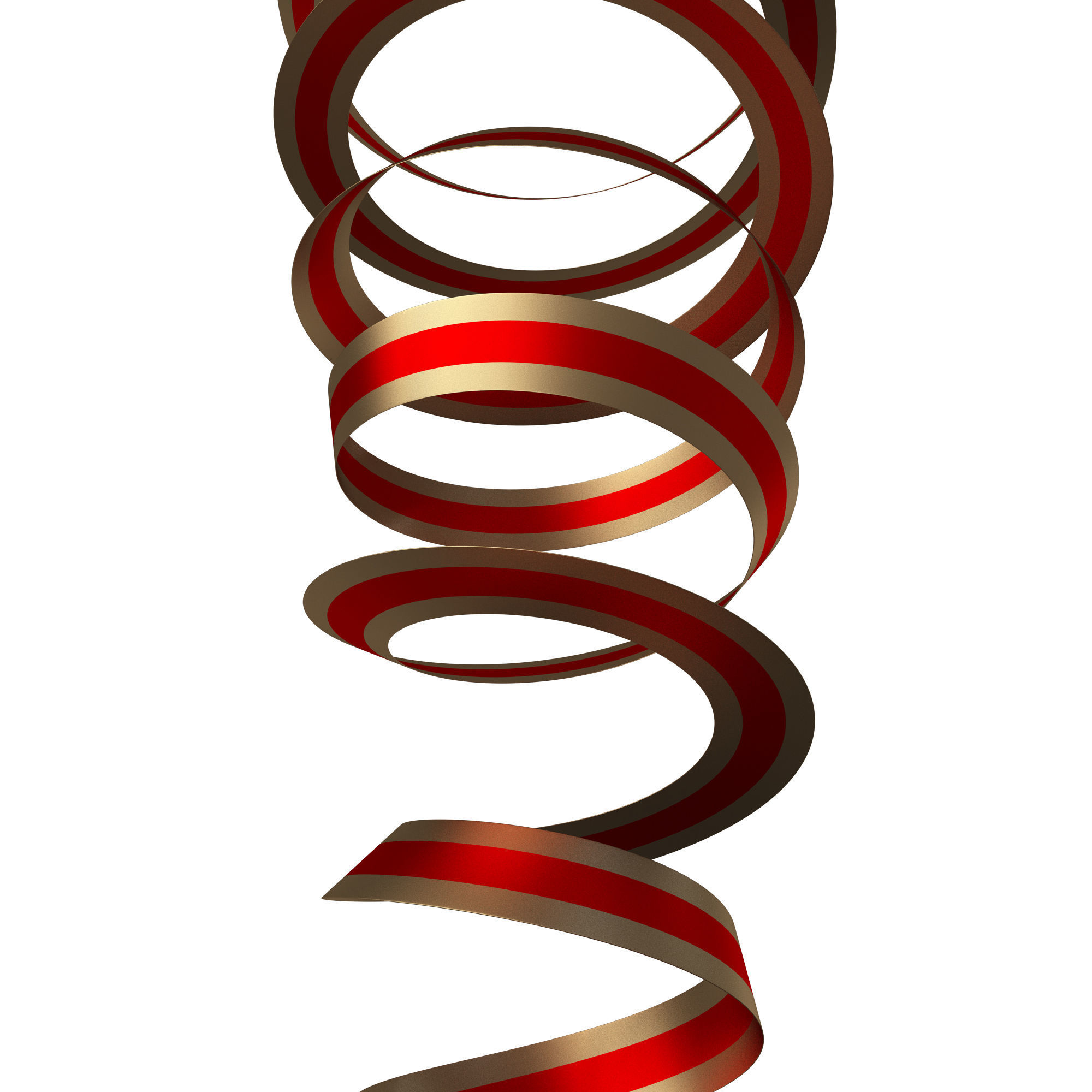 Curly Ribbon Low-poly 3D model_4